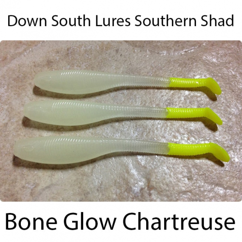Down South Lures Southern Shad Bone Glow Chartreuse