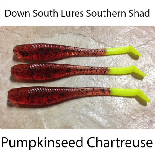 Down South Lures Southern Shad Pumpkinseed Chartreuse