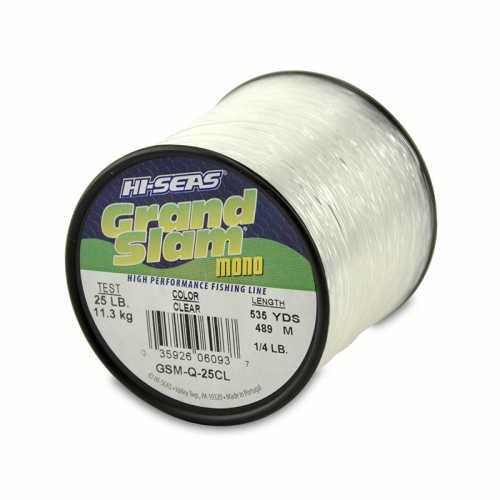 HI-SEAS GRAND SLAM MONO LINE QUARTER POUND SPOOL CLEAR GSM-Q-25CL