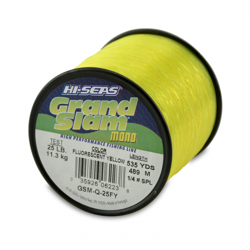 HI-SEAS GRAND SLAM MONO LINE QUARTER POUND SPOOL FLUORESCENT YELLOW GSM-Q-25FY