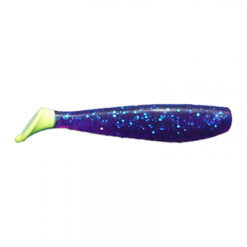 KWIGGLERS 4 INCH PADDLE TAIL ELECTRIC GRAPE CHARTREUSE