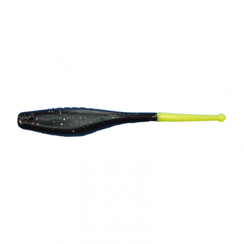 KWIGGLERS BALL TAIL SHAD MIDNITE METAL FLAKE CHARTREUSE