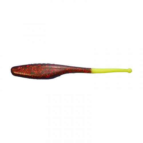 KWIGGLERS BALL TAIL SHAD OLIVE RED METAL FLAKE CHARTREUSE