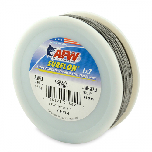 AFW SURFLON NYLON COATED STAINLESS STEEL LEADER WIRE BRIGHT C210T-4