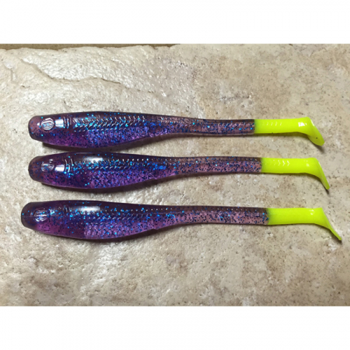 DOWN SOUTH LURES SUPER MODEL PLUM CHARTREUSE