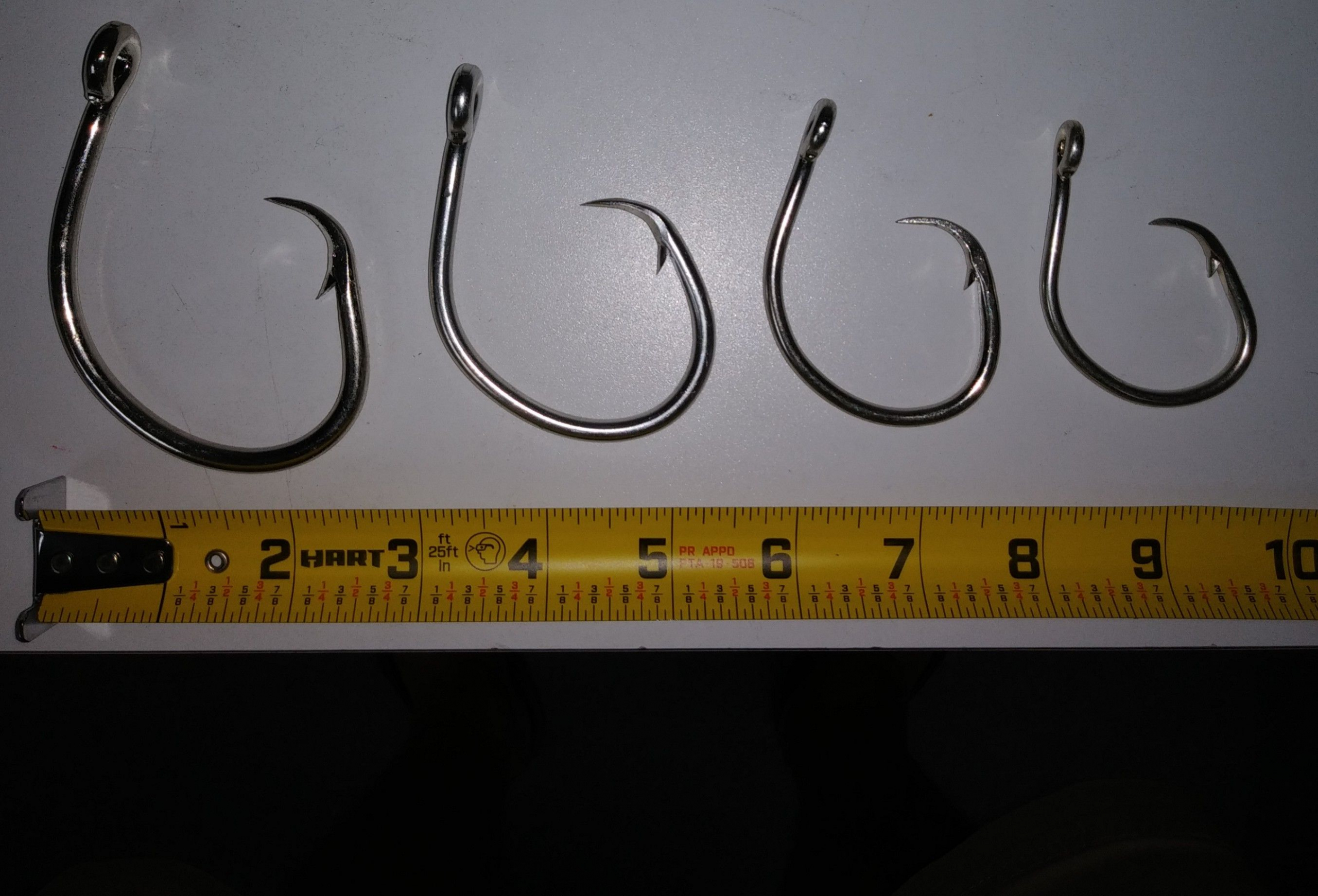 5 Mustad 39960DT Duratin Size 20/0 Circle Hooks 2X Strong Saltwater 39960DT-200 