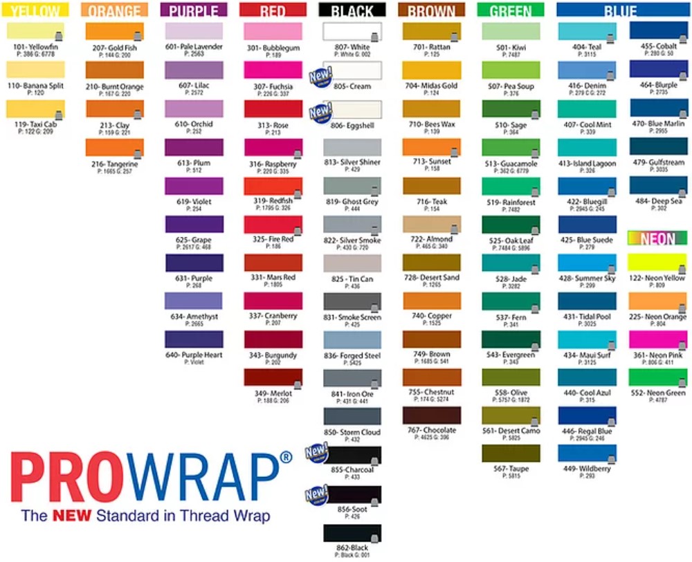 ProWrap ColorFast Thread Size D – Purples, Pinks, Reds