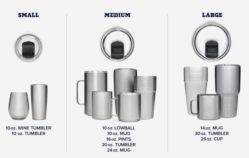 Yeti Rambler Tumbler Comparison 10 oz VS 20 oz with Mag Slider Lid 