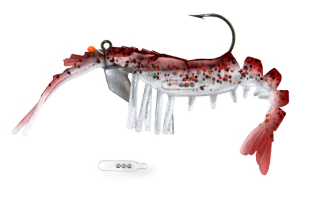 Egret Baits Vudu Shrimp Softbait 3.5- Cajun Pepper Chartreuse